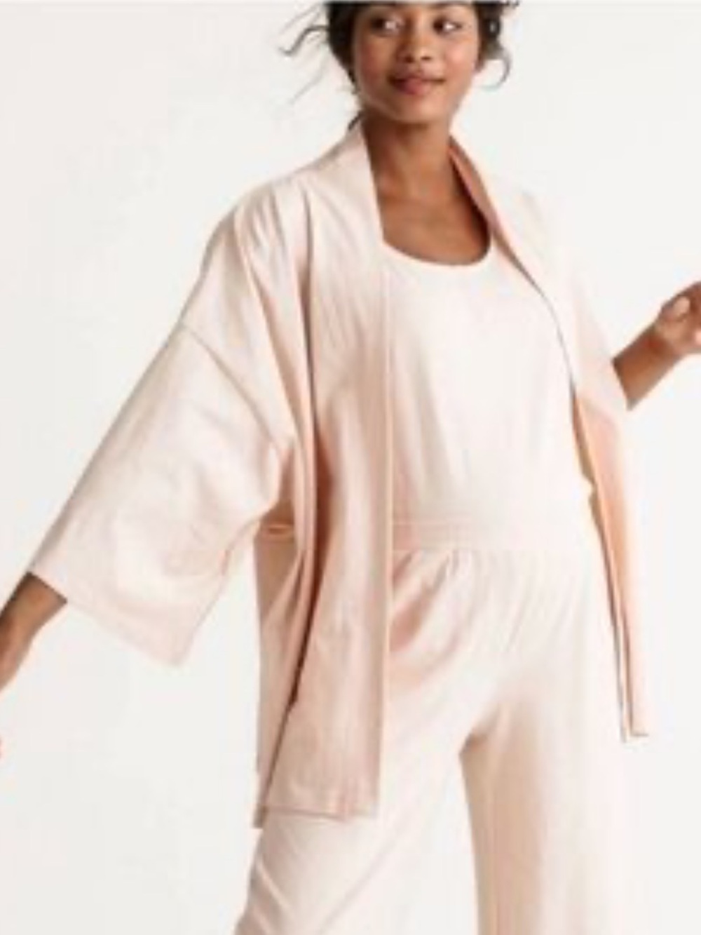 Storq 3 Piece Soft Pink Women's Robe, Tank and Pants